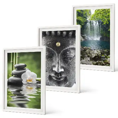Zidna galerija motiv vodenog Bude s harmonijskim kamenjem