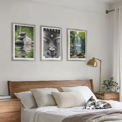 Zidna galerija motiv vodenog Bude s harmonijskim kamenjem