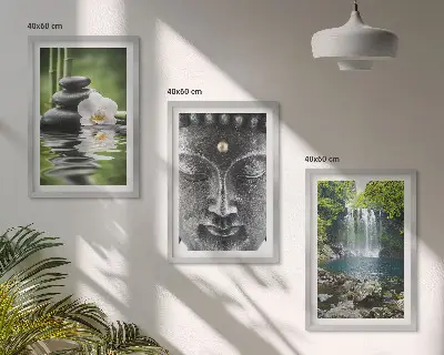 Zidna galerija motiv vodenog Bude s harmonijskim kamenjem