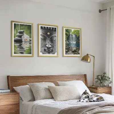 Zidna galerija motiv vodenog Bude s harmonijskim kamenjem