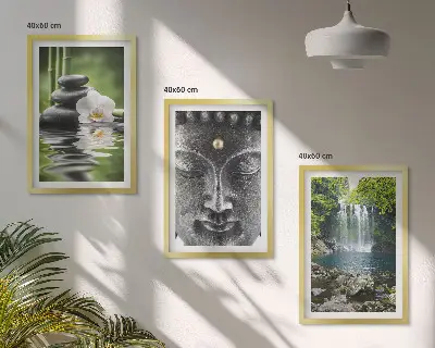 Zidna galerija motiv vodenog Bude s harmonijskim kamenjem