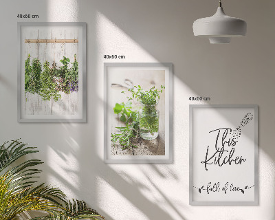 Zidna galerija Tema kuhinje sa sušenim začinskim biljem