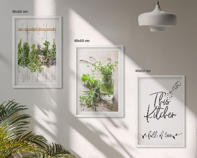 Zidna galerija Tema kuhinje sa sušenim začinskim biljem