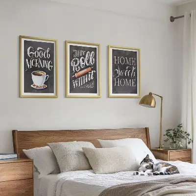 Set 3 slike s motivima kućne kuhinje u okviru