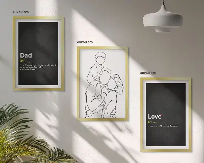 Zidna galerija obiteljska linearna umjetnost s motivom očinske ljubavi