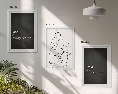 Zidna galerija obiteljska linearna umjetnost s motivom očinske ljubavi