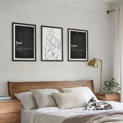 Zidna galerija obiteljska linearna umjetnost s motivom očinske ljubavi