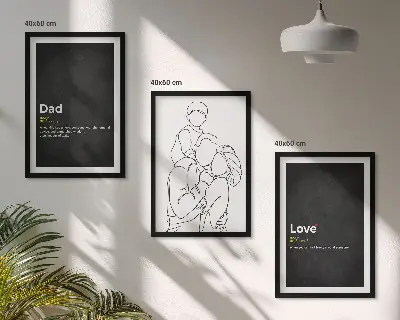 Zidna galerija obiteljska linearna umjetnost s motivom očinske ljubavi