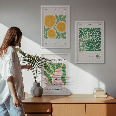 Triptih u okviru Pastelni motivi voća i biljaka