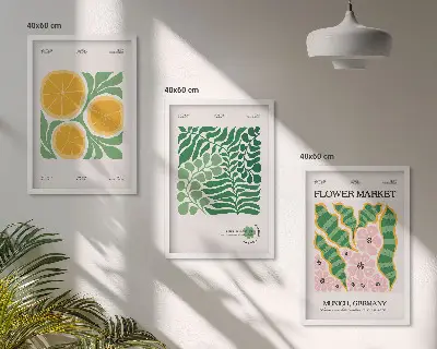 Triptih u okviru Pastelni motivi voća i biljaka