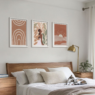 Set 3 slike u okviru Apstraktni oblici u boho stilu
