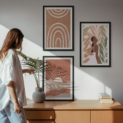 Set 3 slike u okviru Apstraktni oblici u boho stilu