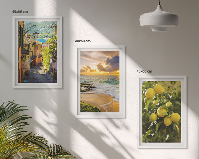 Zidna galerija Ulice, more, plaža, stabla citrusa