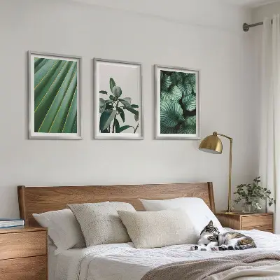 Estetsko tropsko lišće set od 3 slike u okviru