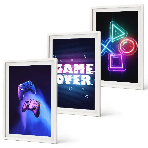 Zidna galerija gamepadi s motivom Game Over