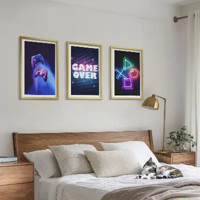 Zidna galerija gamepadi s motivom Game Over