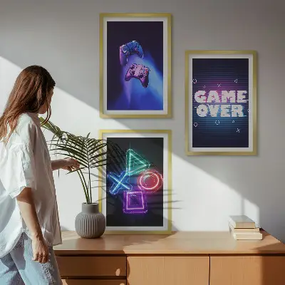 Zidna galerija gamepadi s motivom Game Over