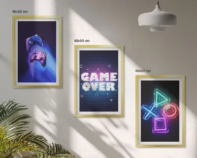 Zidna galerija gamepadi s motivom Game Over