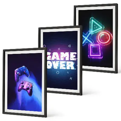 Zidna galerija gamepadi s motivom Game Over