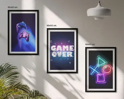 Zidna galerija gamepadi s motivom Game Over