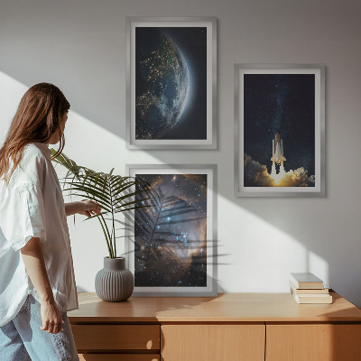 Zidna galerija Svemir Zemlja raketa galaksija