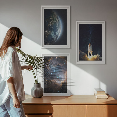 Zidna galerija Svemir Zemlja raketa galaksija