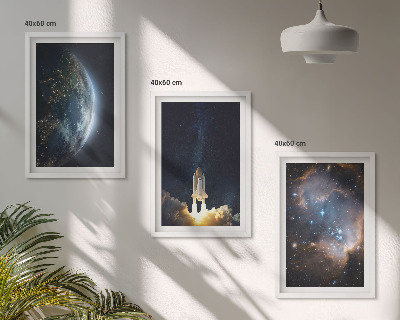 Zidna galerija Svemir Zemlja raketa galaksija