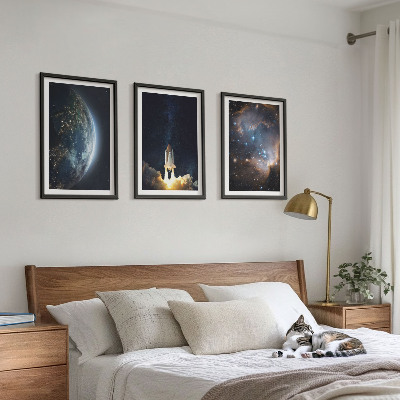 Zidna galerija Svemir Zemlja raketa galaksija