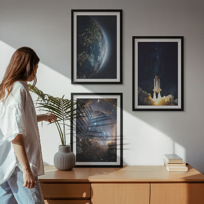 Zidna galerija Svemir Zemlja raketa galaksija