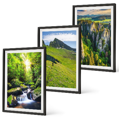 Set 3 slike u okviru Zelene planine, vodopadna šuma