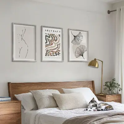 Apstraktni boho uzorci oblika set od 3 slike u okviru