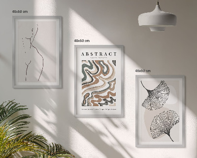 Set 3 slike u okviru Apstraktni boho uzorci oblika