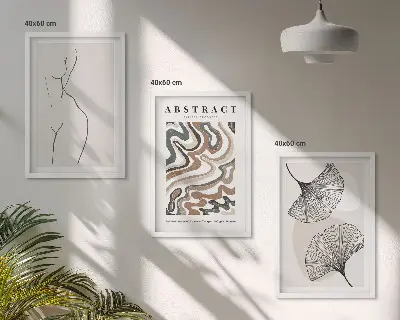 Apstraktni boho uzorci oblika set od 3 slike u okviru