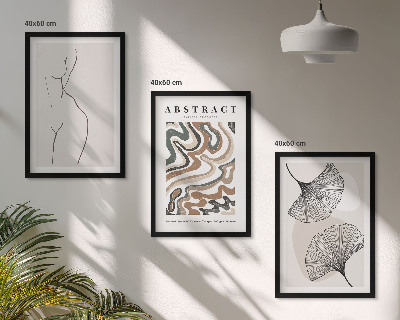 Set 3 slike u okviru Apstraktni boho uzorci oblika