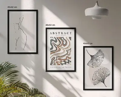 Apstraktni boho uzorci oblika set od 3 slike u okviru