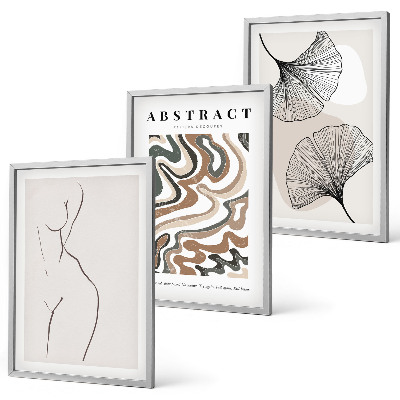 Set 3 slike u okviru Apstraktni boho uzorci oblika