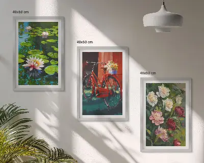 Zidna galerija ljiljani u vrtu sa šarenim cvijećem