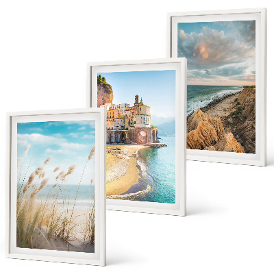 Set 3 slike u okviru Krajolici plaža litice grad