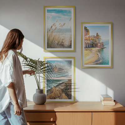 Set 3 slike u okviru Krajolici plaža litice grad