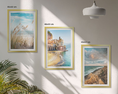Set 3 slike u okviru Krajolici plaža litice grad