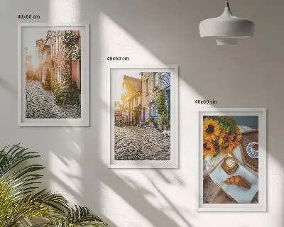 Slika Suncokreti s ulične kave triptih u okviru