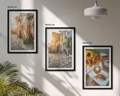 Slika Suncokreti s ulične kave triptih u okviru