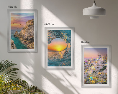 Zidna galerija Morski valovi bijele kuće Santorini
