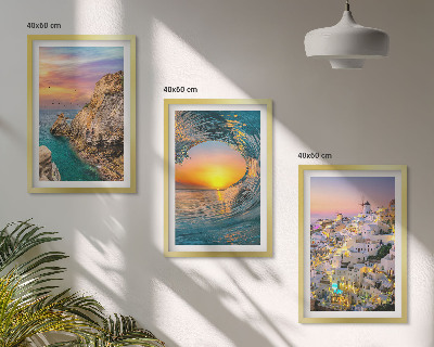 Zidna galerija Morski valovi bijele kuće Santorini