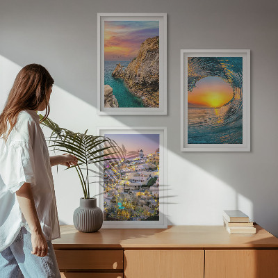 Zidna galerija Morski valovi bijele kuće Santorini