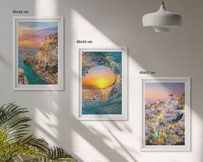 Zidna galerija Morski valovi bijele kuće Santorini