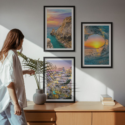 Zidna galerija Morski valovi bijele kuće Santorini