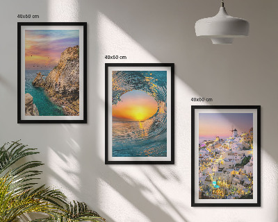 Zidna galerija Morski valovi bijele kuće Santorini