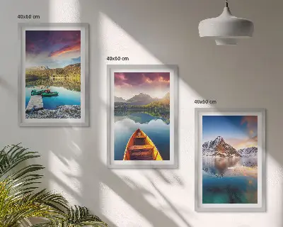 Zidna galerija jezera, planine, brod i mir