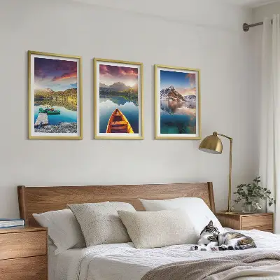 Zidna galerija jezera, planine, brod i mir